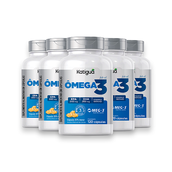 Kit 5 Ômega 3 MEG-3 Katiguá 632mg 120 Cápsulas