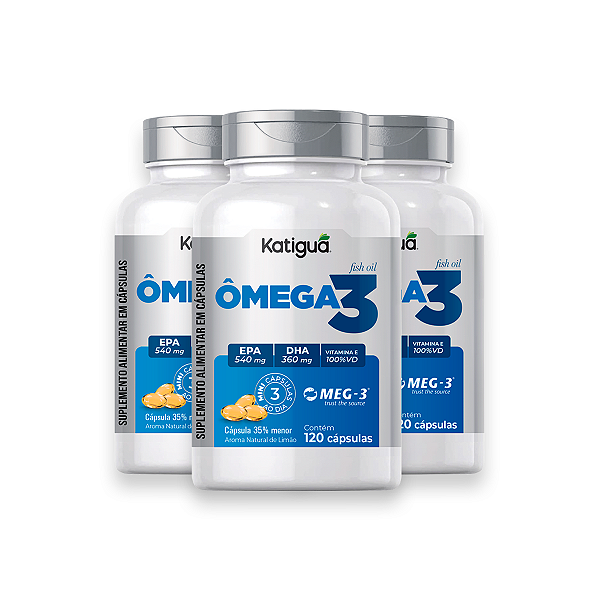 Kit 3 Ômega 3 MEG-3 Katiguá 632mg 120 Cápsulas