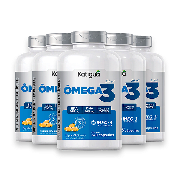 Kit 5 Ômega 3 MEG-3 Katiguá 632mg 240 Cápsulas