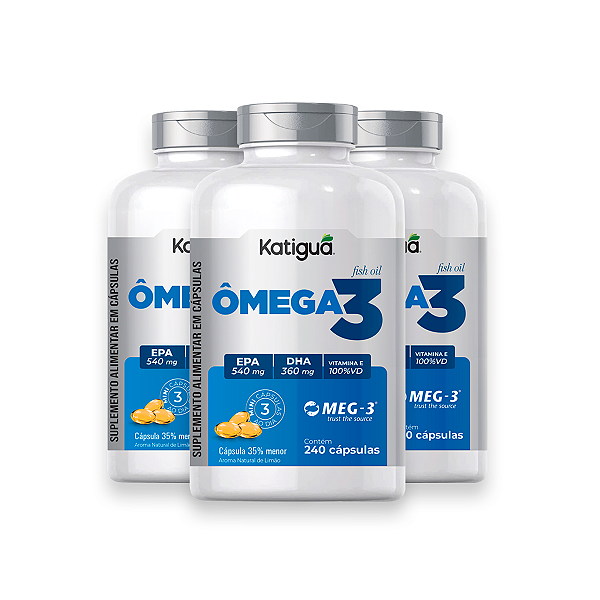Kit 3 Ômega 3 MEG-3 Katiguá 632mg 240 Cápsulas