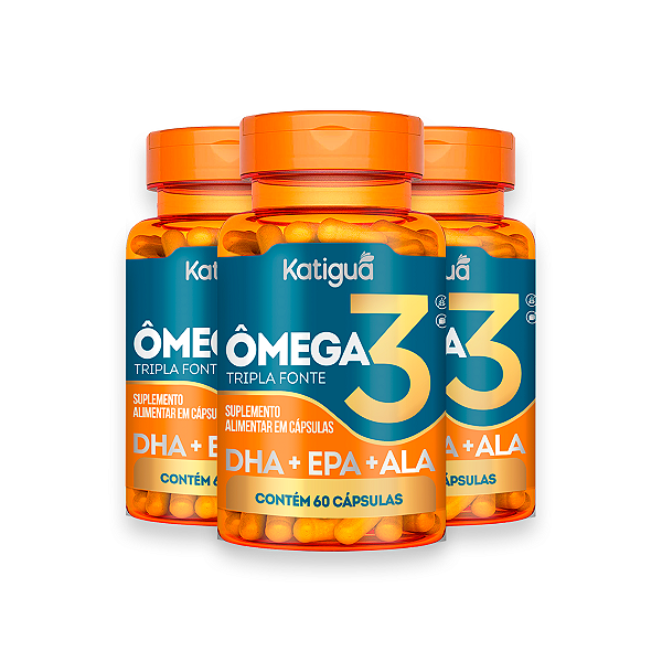Kit 3 Ômega 3 Tripla Fonte Katiguá 1000mg 60 Cápsulas