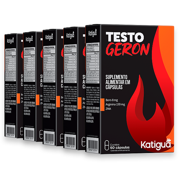 Kit 5 Testogeron Katiguá 500mg 60 Cápsulas