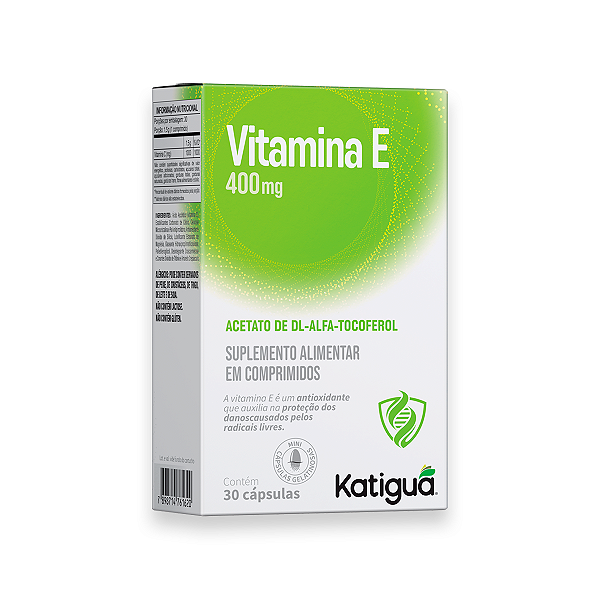 Vitamina E Softgel Katiguá 400mg 30 Cápsulas