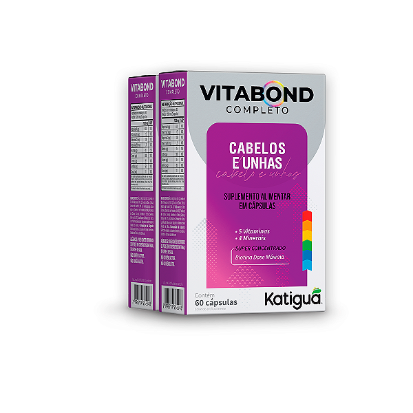 Kit 2 Vitabond Completo Cabelos e Unhas Katiguá 60 Cápsulas