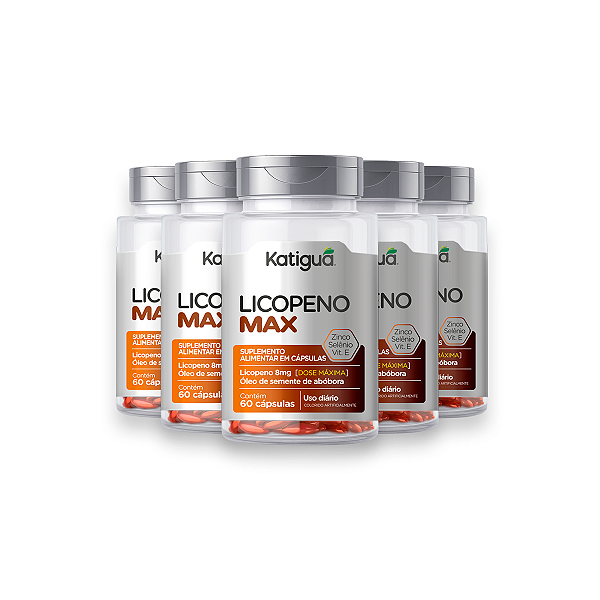 Kit 5 Licopeno Max Katiguá 60 Cápsulas