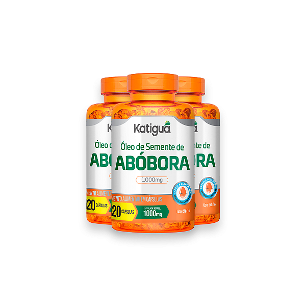 Kit 3 Óleo de Semente de Abóbora Katiguá 1000mg 120 Cápsulas
