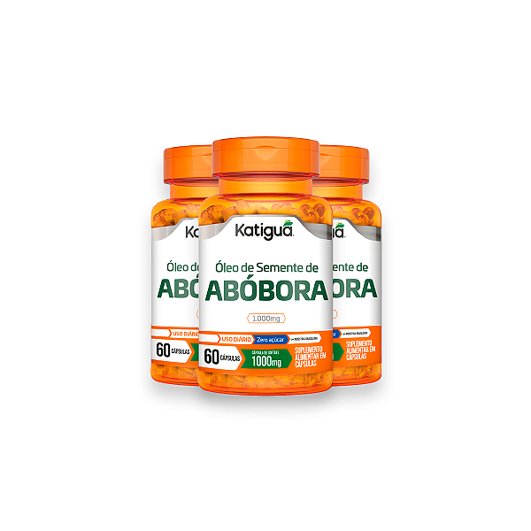Kit 3 Óleo de Semente de Abóbora Katiguá 1000mg 60 Cápsulas