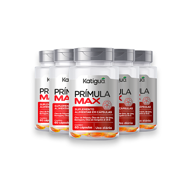 Kit 5 Prímula Max Katiguá 1000mg 60 Cápsulas