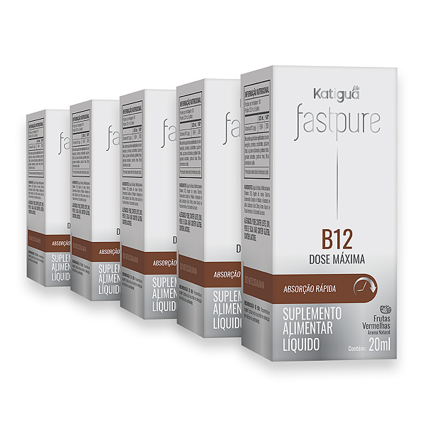 Kit 5 Fast Pure B12 Dose Máxima Katiguá 20ml