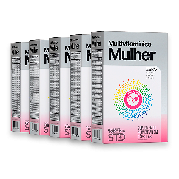 Kit 5 STD Multivitamínico Mulher Katiguá 30 Cápsulas
