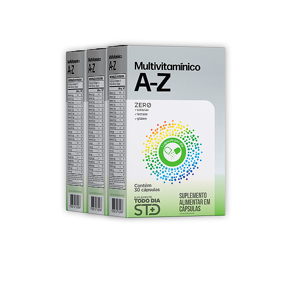 Kit 3 STD Multivitamínico A-Z Katiguá 30 Cápsulas