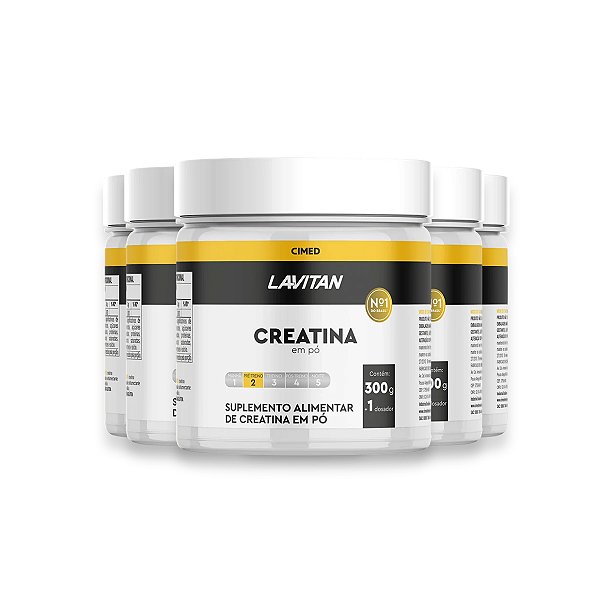 Kit 5 Creatina Lavitan Pó 300g