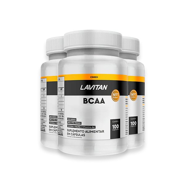 Kit 3 BCAA Lavitan 100 Cápsulas