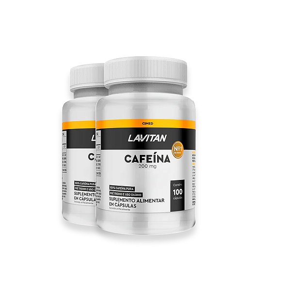 Kit 2 Cafeína Lavitan 200mg 100 Cápsulas