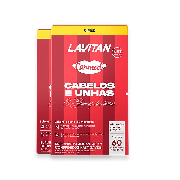 Kit 2 Cabelos e Unhas Lavitan Carmed 60 Comprimidos