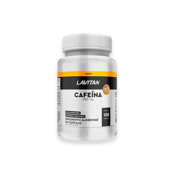 Cafeína Lavitan 200mg 100 Cápsulas