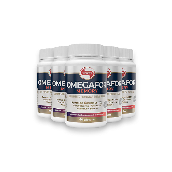 Kit 5 Omegafor Memory Vitafor 1000mg 60 Cápsulas