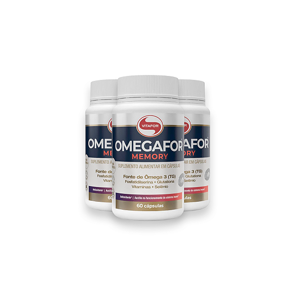 Kit 3 Omegafor Memory Vitafor 1000mg 60 Cápsulas