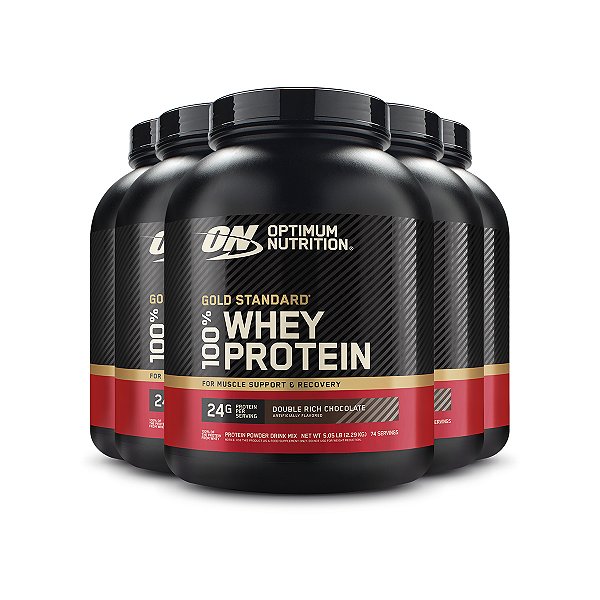 Kit 5 Whey Gold Standard Optimum Nutrition Chocolate 2.29Kg