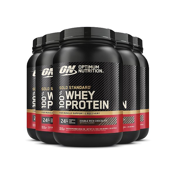 Kit 5 Whey Gold Standard Optimum Nutrition Chocolate 899g