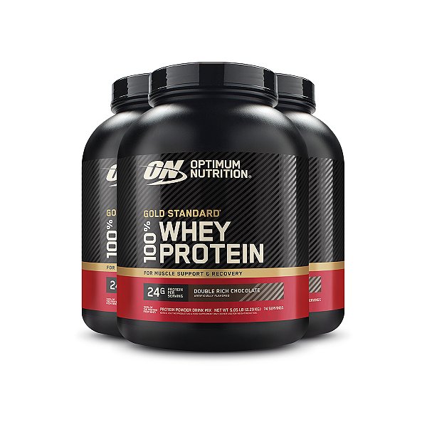 Kit 3 Whey Gold Standard Optimum Nutrition Chocolate 2.29Kg