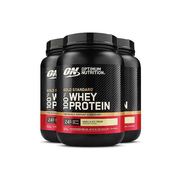 Kit 3 Whey Gold Standard Optimum Nutrition Baunilha 899g