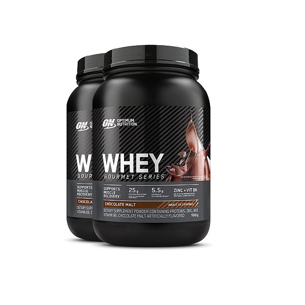 Kit 2 Whey Gourmet Optimum Nutrition Chocolate 900g