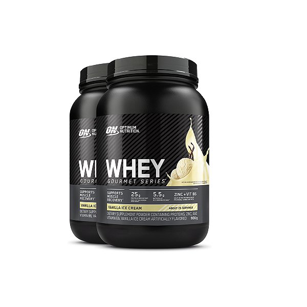 Kit 2 Whey Gourmet Optimum Nutrition Baunilha 900g
