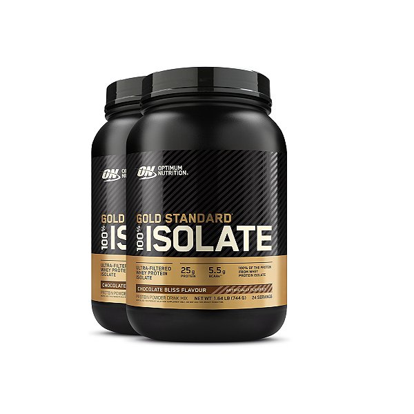 Kit 2 Whey Gold Isolate Optimum Nutrition Chocolate 744g