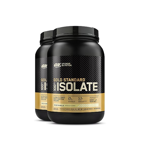 Kit 2 Whey Gold Isolate Optimum Nutrition Baunilha 720g