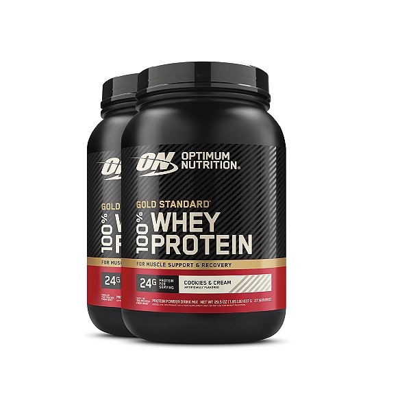 Kit 2 Whey Gold Standard Optimum Nutrition Cookies Cream 837g