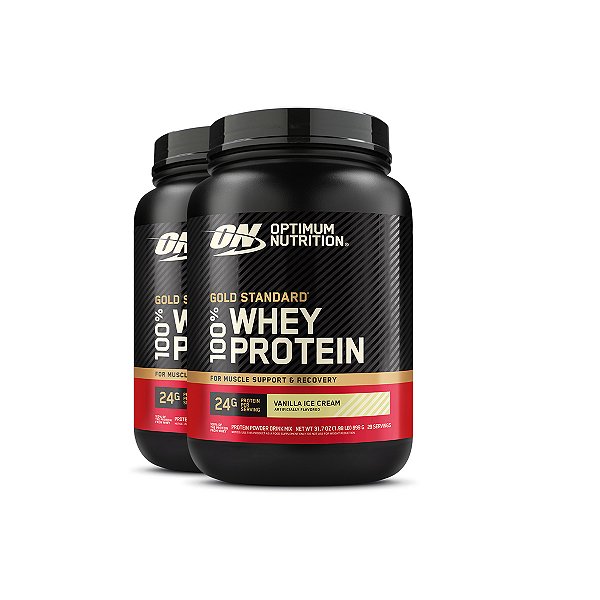 Kit 2 Whey Gold Standard Optimum Nutrition Baunilha 899g