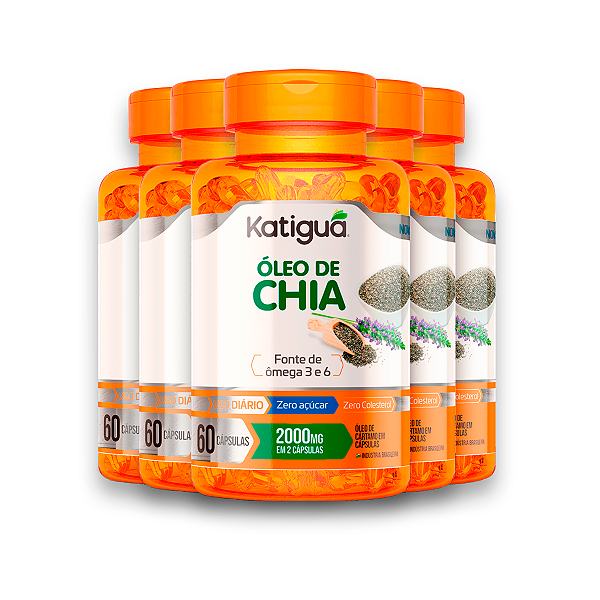 Kit 5 Óleo de Chia Katiguá 1000mg 60 Cápsulas