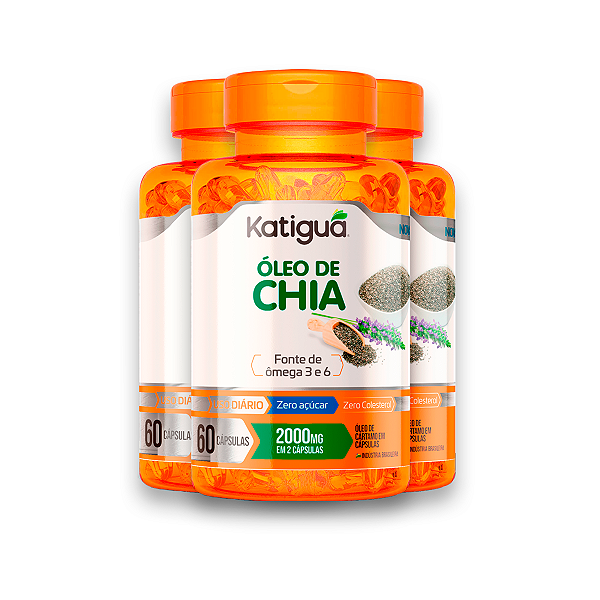 Kit 3 Óleo de Chia Katiguá 1000mg 60 Cápsulas