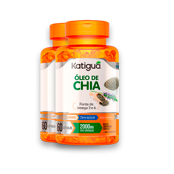 Kit 2 Óleo de Chia Katiguá 1000mg 60 Cápsulas