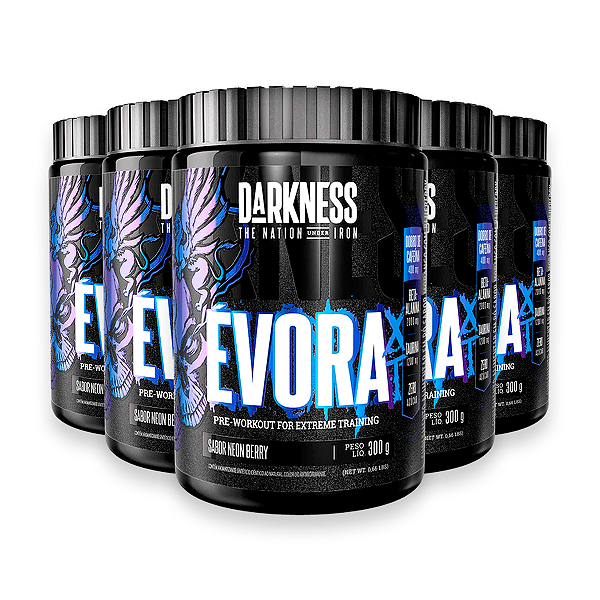 Kit 5 Pré Treino Évora XT Darkness Neon Berry 300g