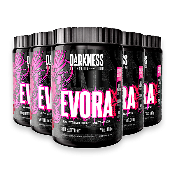 Kit 5 Pré Treino Évora XT Darkness Bloody Berry 300g