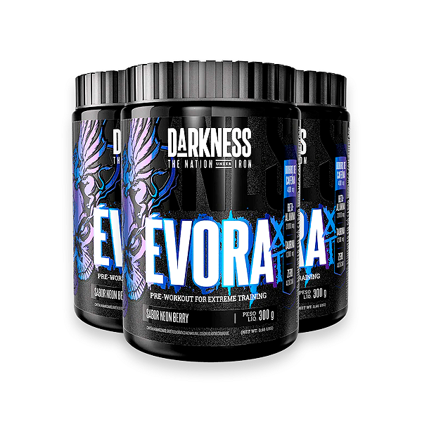 Kit 3 Pré Treino Évora XT Darkness Neon Berry 300g