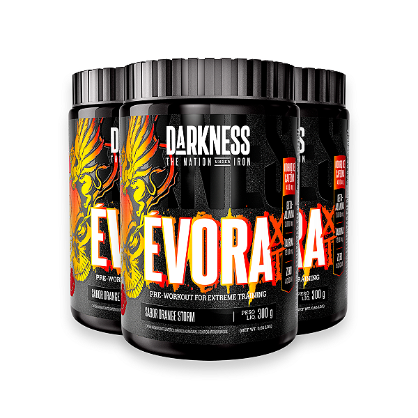 Kit 3 Pré Treino Évora XT Darkness Orange Storm 300g
