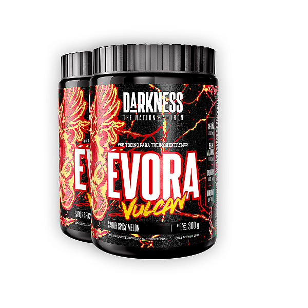 Kit 2 Pré Treino Évora Vulcan Darkness Spic Melon 300g