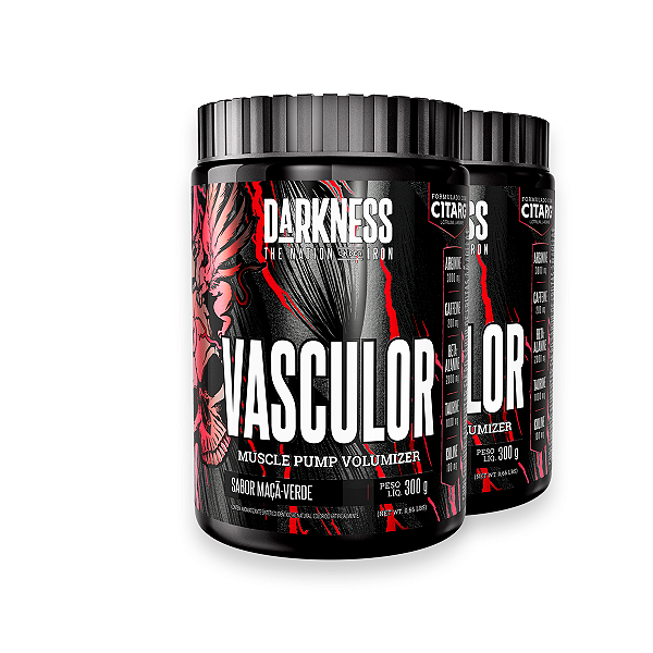 Kit 2 Pré Treino Vasculor Powder Darkness Maça Verde 300g