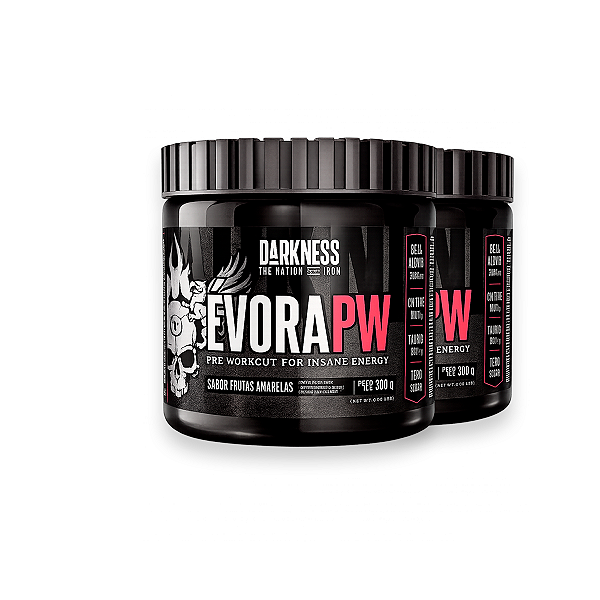 Kit 2 Pré Treino ÉvoraPW V2 Darkness Frutas Amarelas 300g