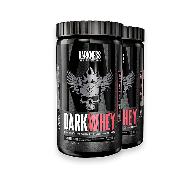 Kit 2 Whey Protein DarkWhey 100% Darkness Morango 900g