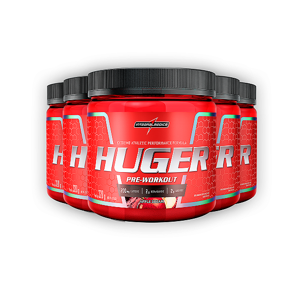 Kit 5 Pré Treino Huger Integral Medica Apple Dream 320g