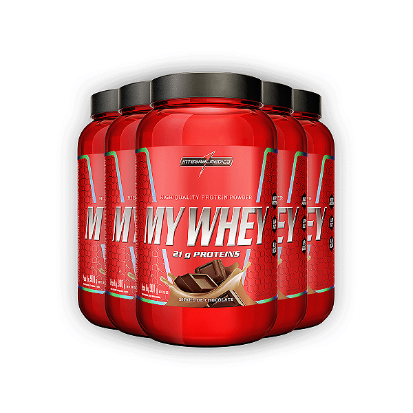 Kit 5 My Whey Protein Integral Medica Shake Chocolate 900g
