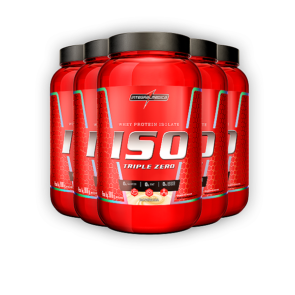 Kit 5 Whey Protein Iso Triple Zero Integral Medica Baunilha 900g