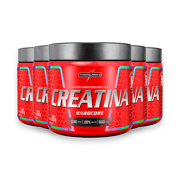 Kit 5 Creatina Hardcore Monohidratada Integral Medica 300g