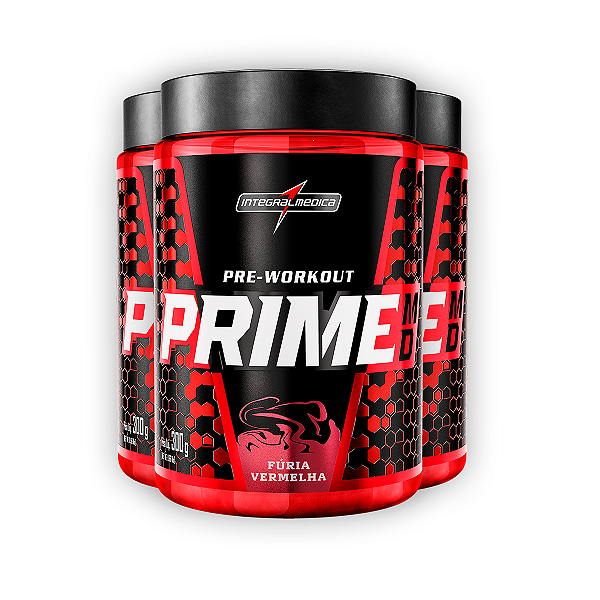 Kit 3 Pré Treino Prime Integral Medica Jabuticaba e Limão 300g