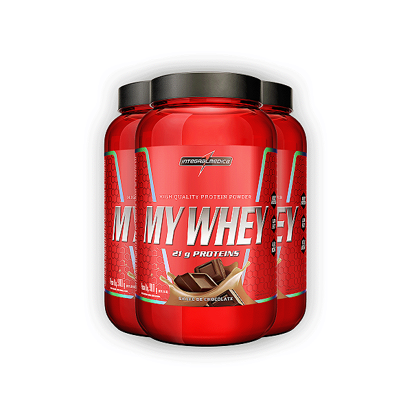 Kit 3 My Whey Protein Integral Medica Shake Chocolate 900g