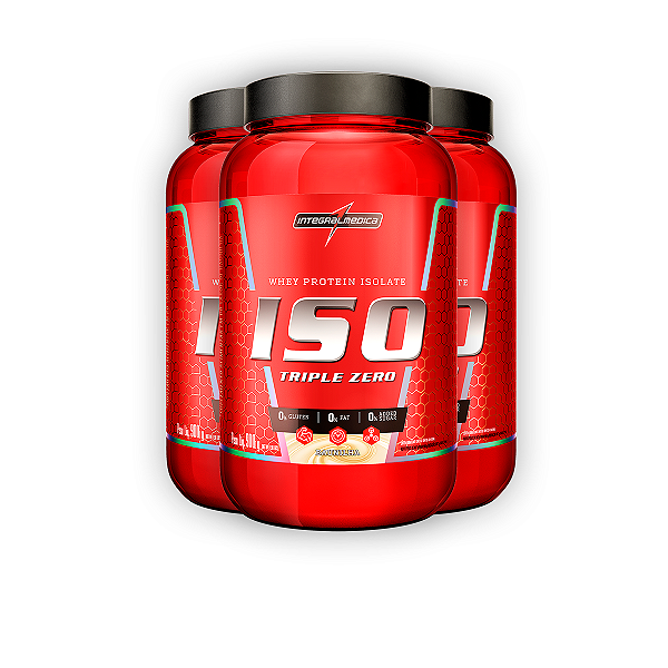 Kit 3 Whey Protein Iso Triple Zero Integral Medica Baunilha 900g